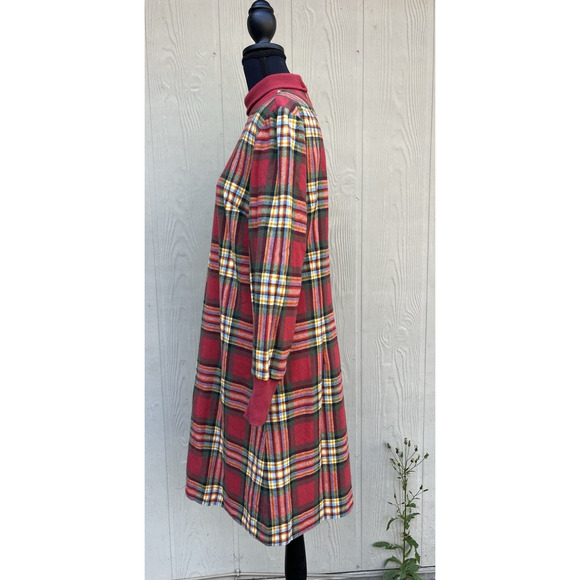 VTG Pendleton Wool Plaid Red Yellow Green Shooting Dress Turtleneck Lined sz 18 - Picture 5 of 12